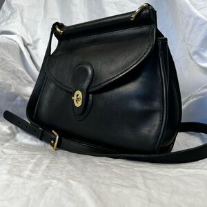 Vintage Coach Logan Bag 9907 - Black Glove-Tanned Leather